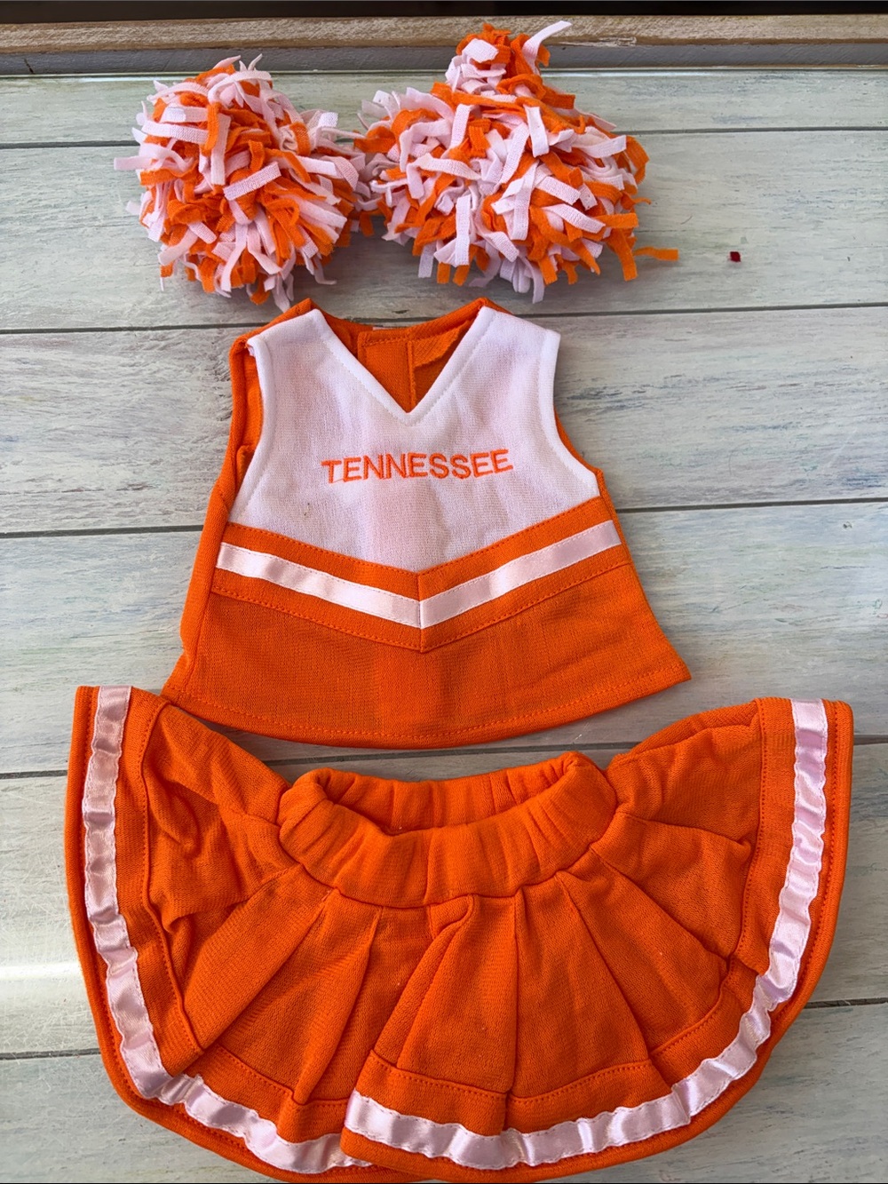 Tennessee Orange Cheerleader Costume Set for 18 inch dolls
